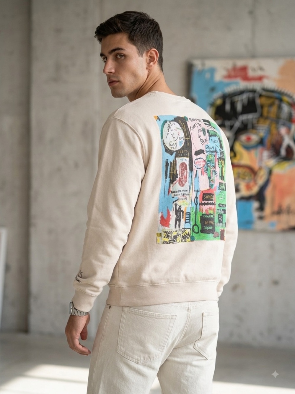 Ripple Junction Men's Crewneck Sweatshirt - Beige